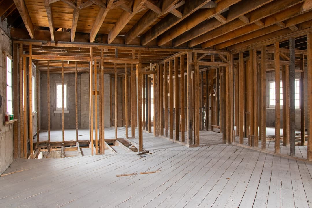 Interior framing of a home